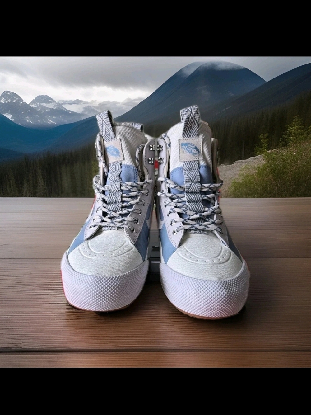 Vans Sk8-Hi Gore-Tex High Top Sneakers in White & Light Blue M8/W9.5 - Picture 5 of 10